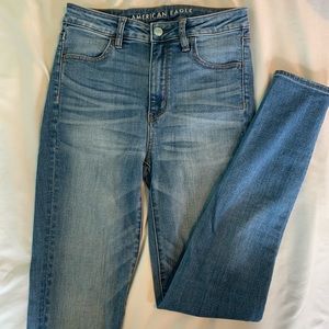 AEO super high rise jeans